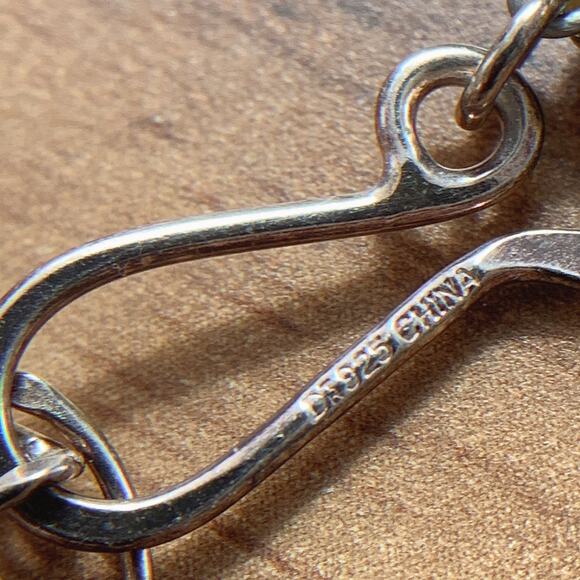 Signed Sterling Silver Jay King Graduated Green Serpentine Disc Beaded Necklace - Picture 8 of 16